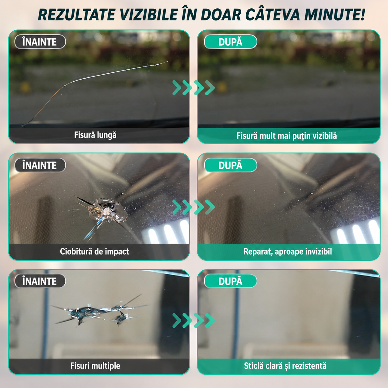 Kit Reparare Crăpături Parbriz 1 + 1 Gratis